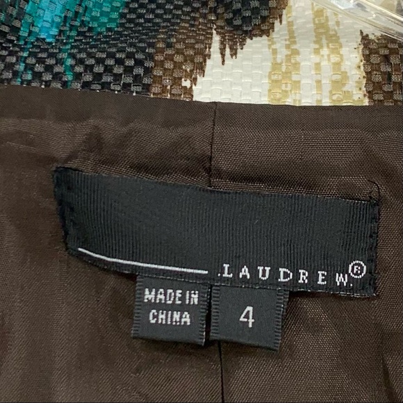 Large Print Leopard Brown & Turquoise Swing Blazer - Picture 11 of 15